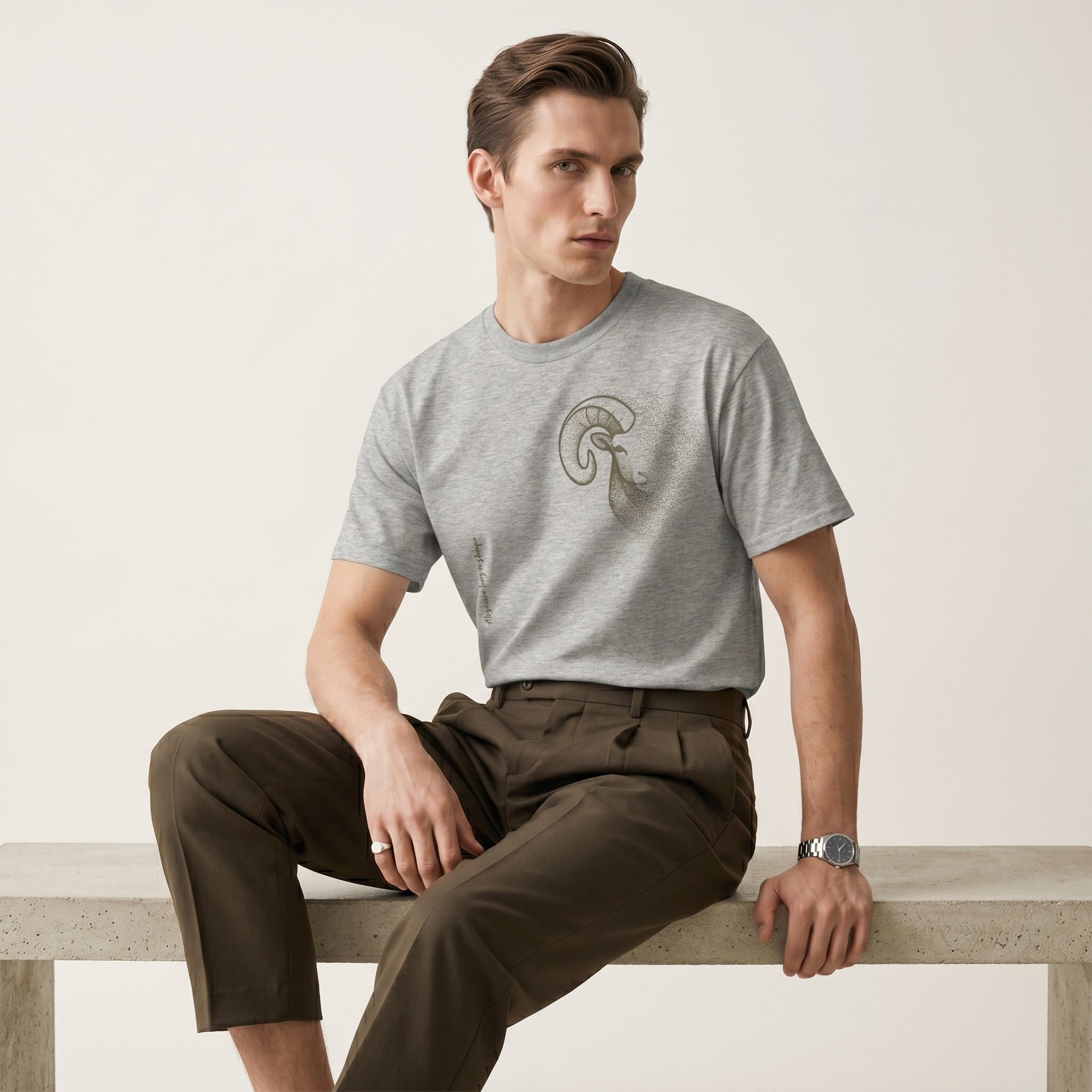 Dissolving Bighorn Sheep T-Shirt – Minimalist Wildlife Graphic Inspired by Resilience and Elevation