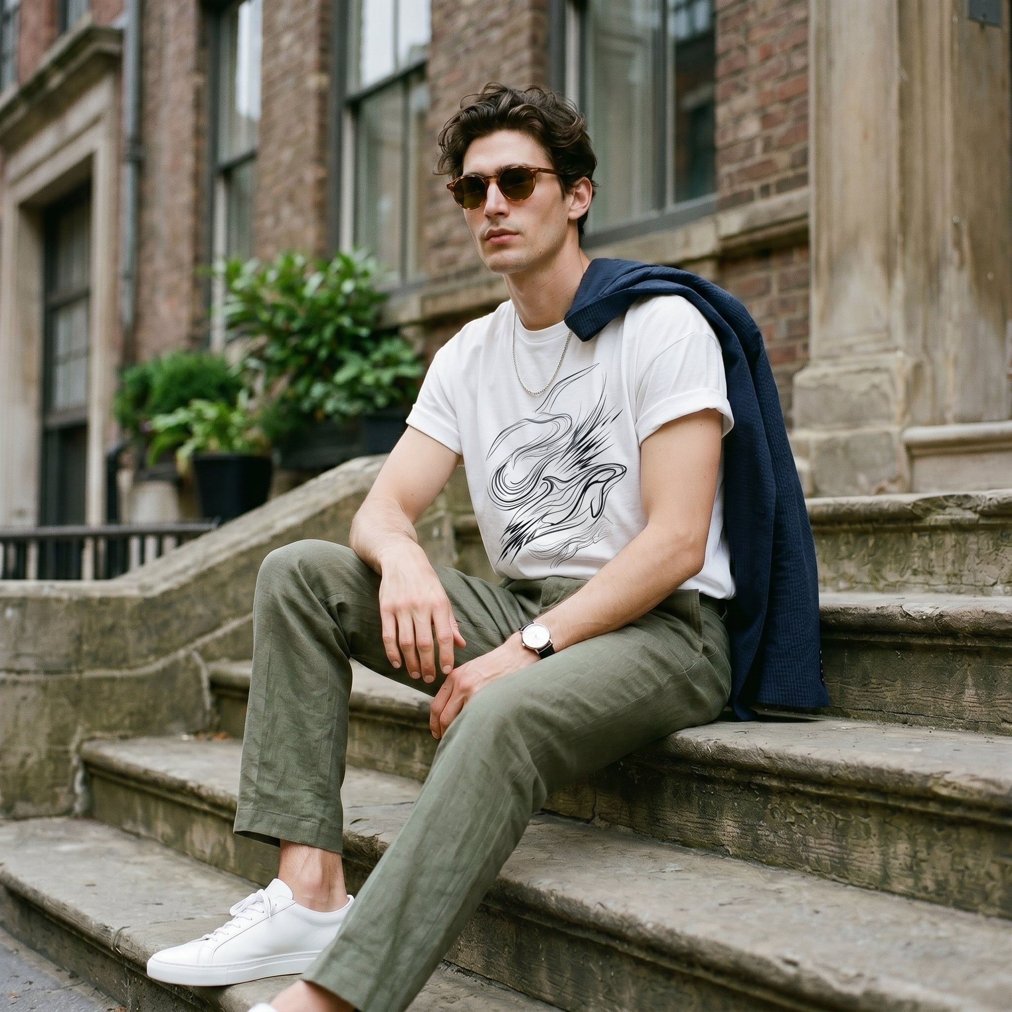 Abstract Animal Line Art T-Shirt – Minimalist Hidden Symbol Tee for Refined Artistic Style