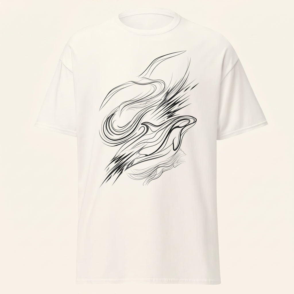 Abstract Animal Line Art T-Shirt – Minimalist Hidden Symbol Tee for Refined Artistic Style