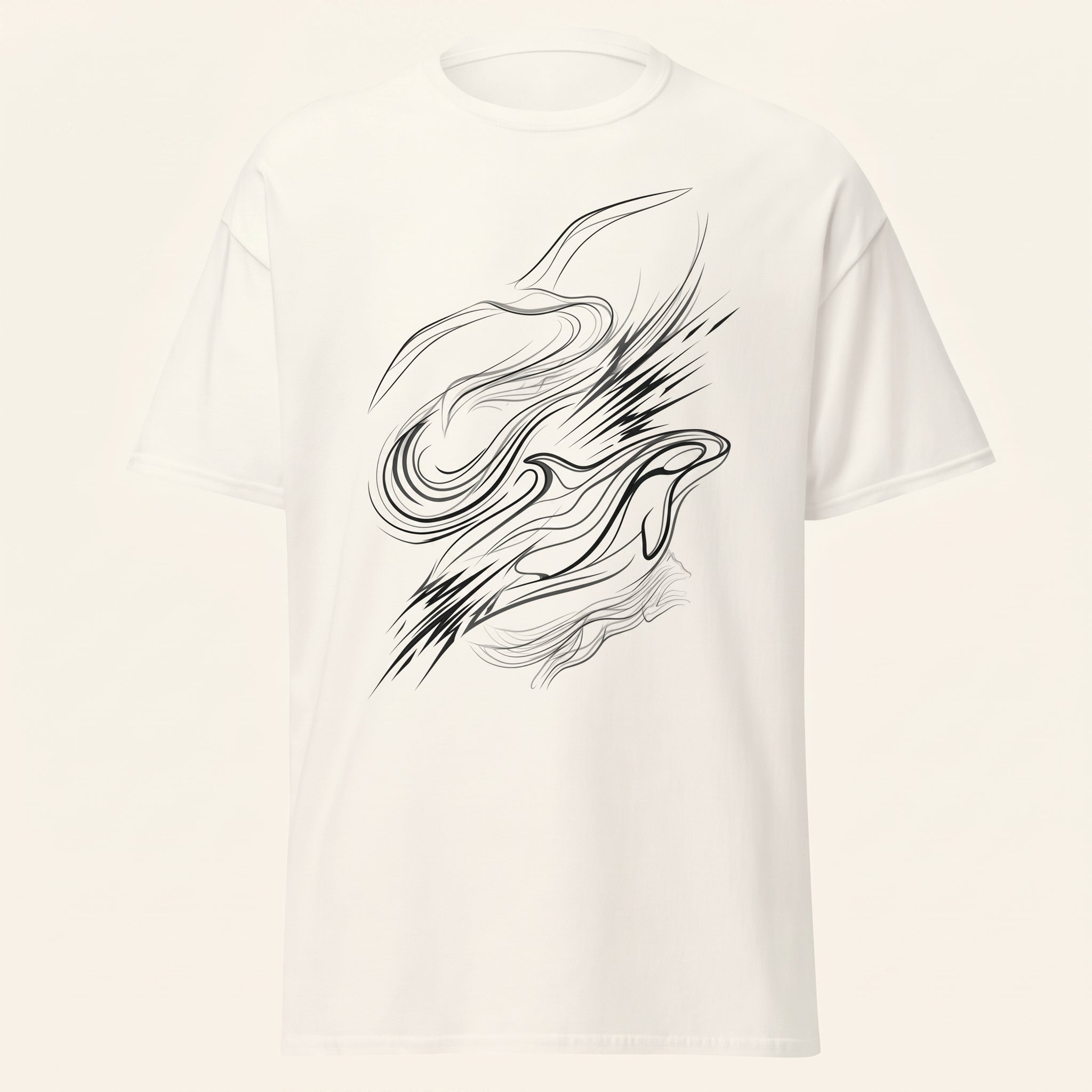 Abstract Animal Line Art T-Shirt – Minimalist Hidden Symbol Tee for Refined Artistic Style