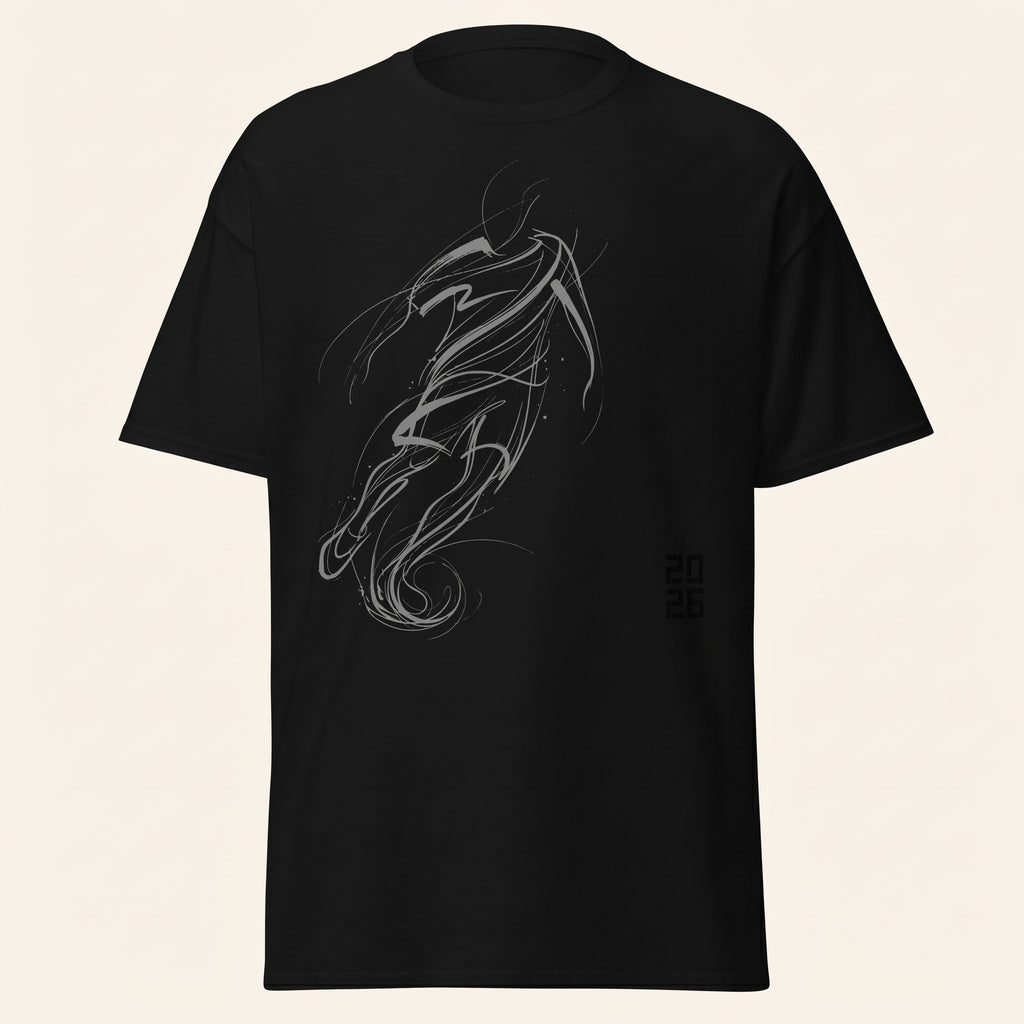 Master of the Arc Football T-Shirt – Abstract Dribble and Shot Motion Graphic Tee