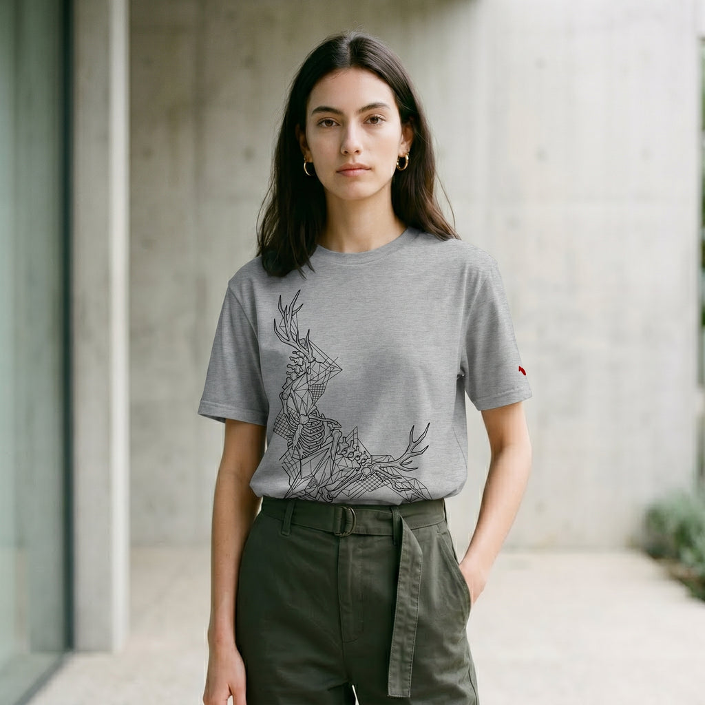 Abstract Wildlife Bone Graphic T-Shirt – Minimalist Nature Anatomy Tee for Artistic Conceptual Style