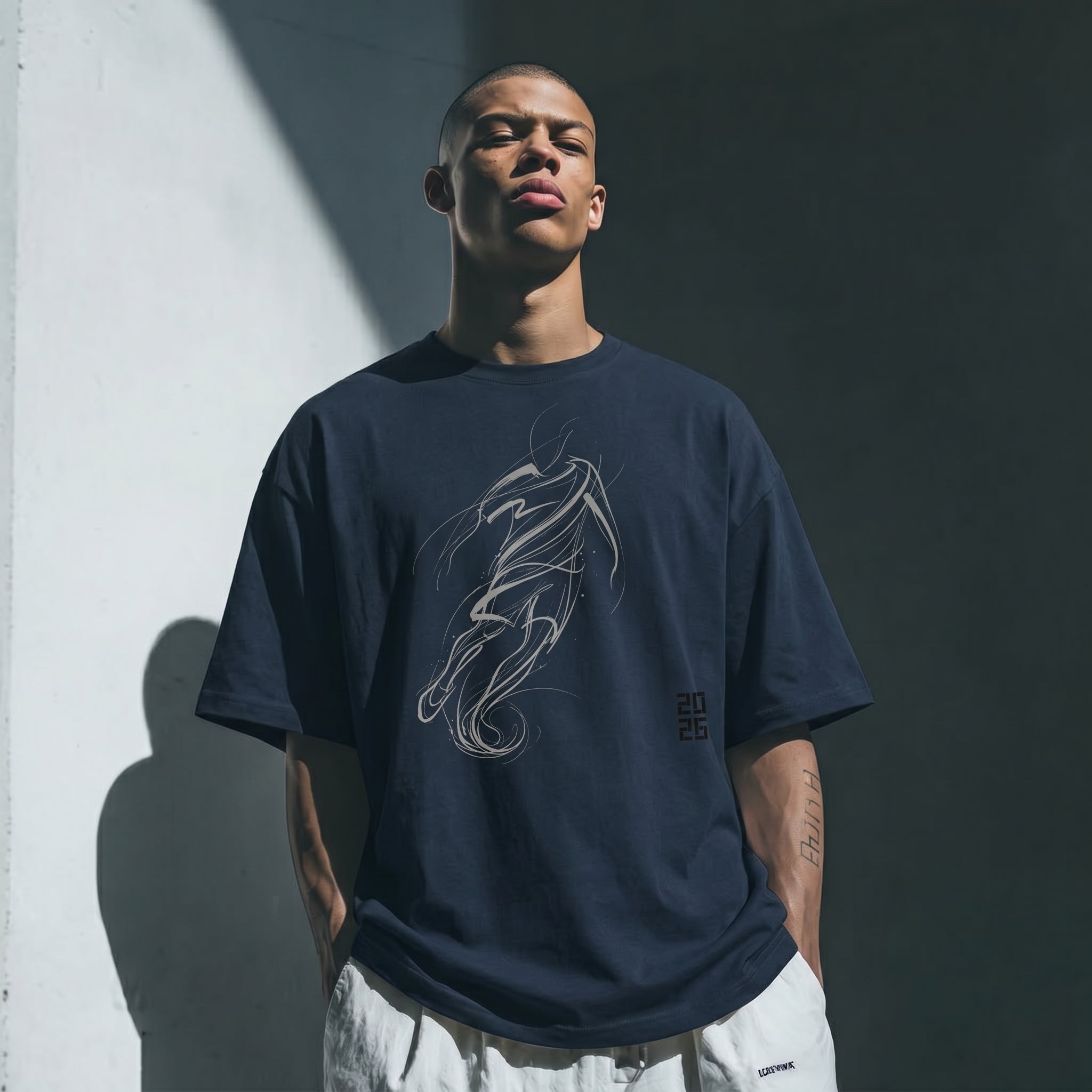 Master of the Arc Football T-Shirt – Abstract Dribble and Shot Motion Graphic Tee