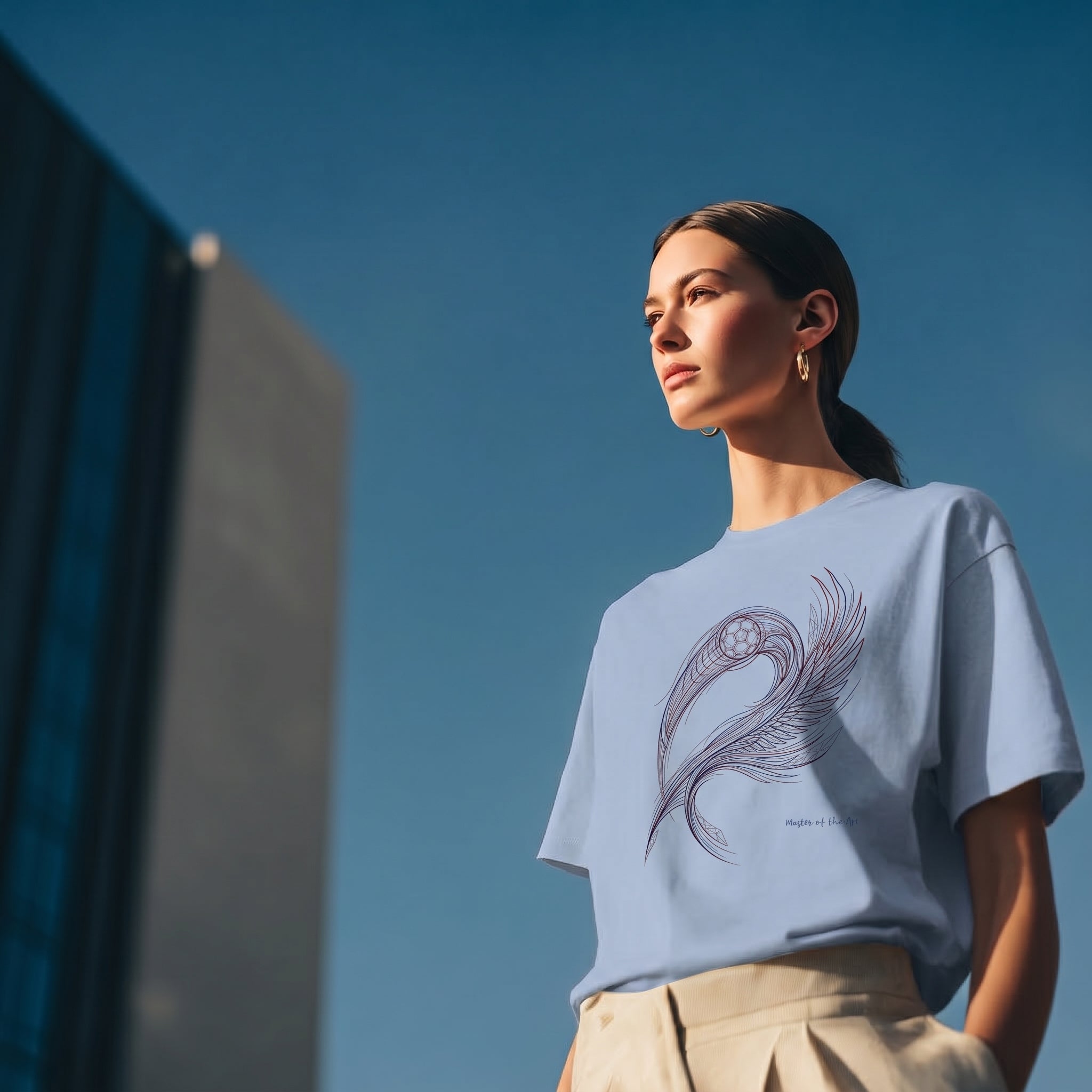 Master of the Arc – Abstract Bald Eagle Motion Directional Geometry Graphic Tee