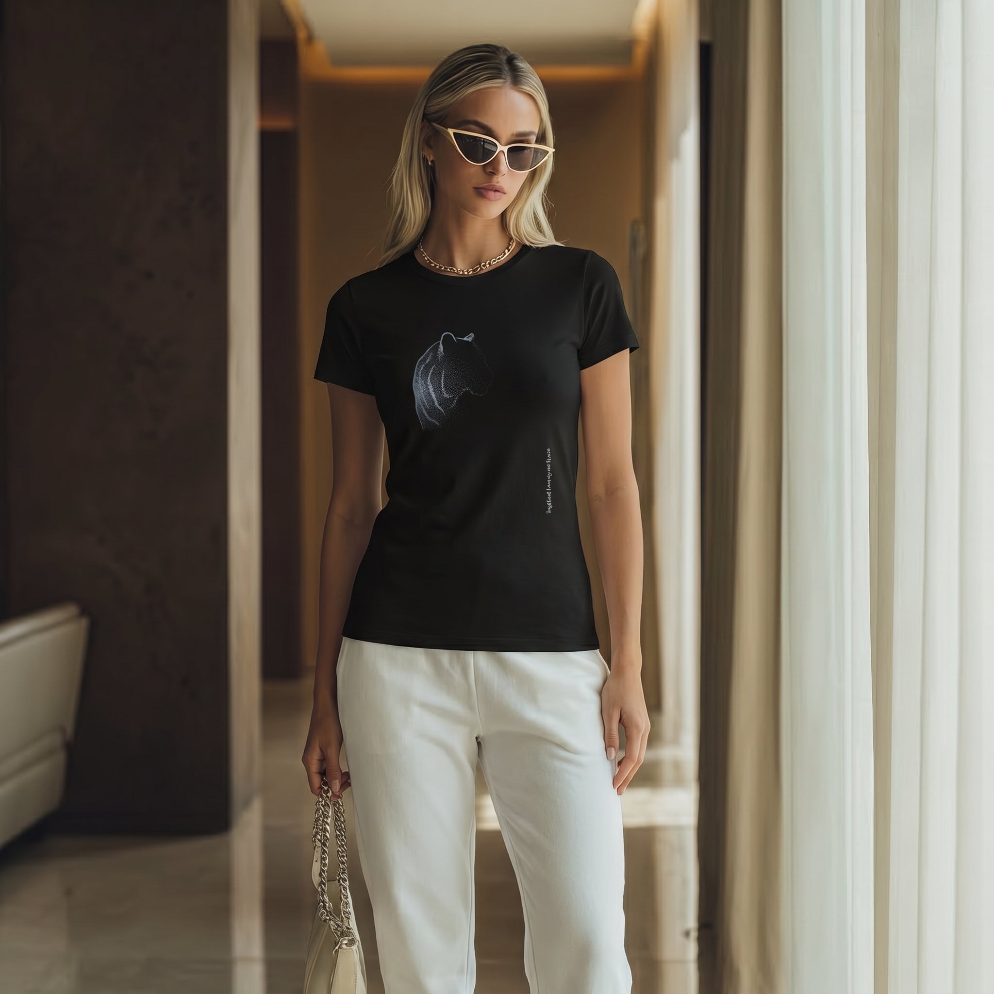 Instinct Leaves No Trace Tiger T-Shirt – Abstract Dissolving Wildlife Graphic Tee for Moody Aesthetic Minimalist Style