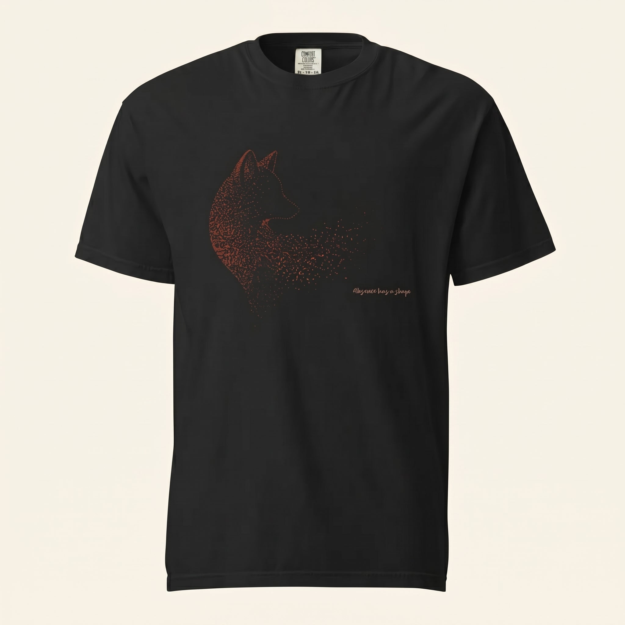 Absence Has a Shape Heavyweight T-Shirt – Dissolving Fox Graphic Tee for Quiet Luxury Aesthetic Minimalist Fashion
