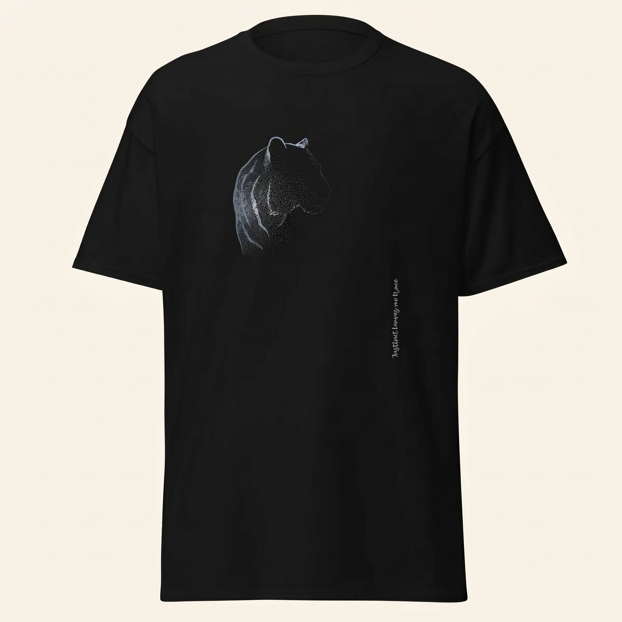 Instinct Leaves No Trace Tiger T-Shirt – Abstract Dissolving Wildlife Graphic Tee for Moody Aesthetic Minimalist Style