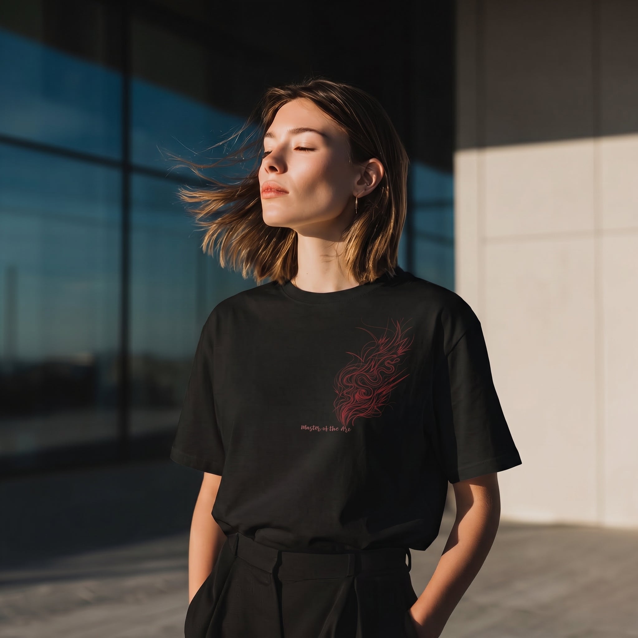 Master of the Arc Snake Motion T-Shirt – Abstract Line Art Tee for Conceptual Minimalist Predator Design