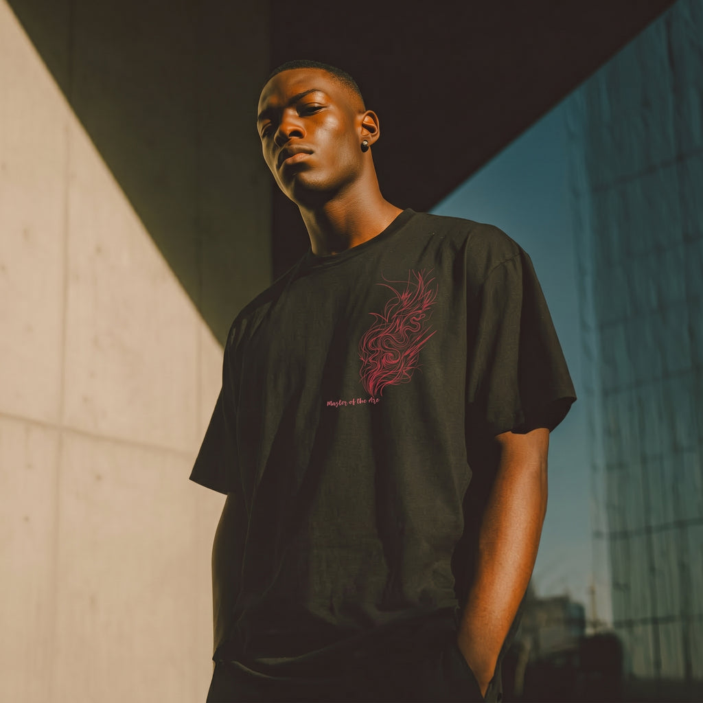 Master of the Arc Snake Motion T-Shirt – Abstract Line Art Tee for Conceptual Minimalist Predator Design