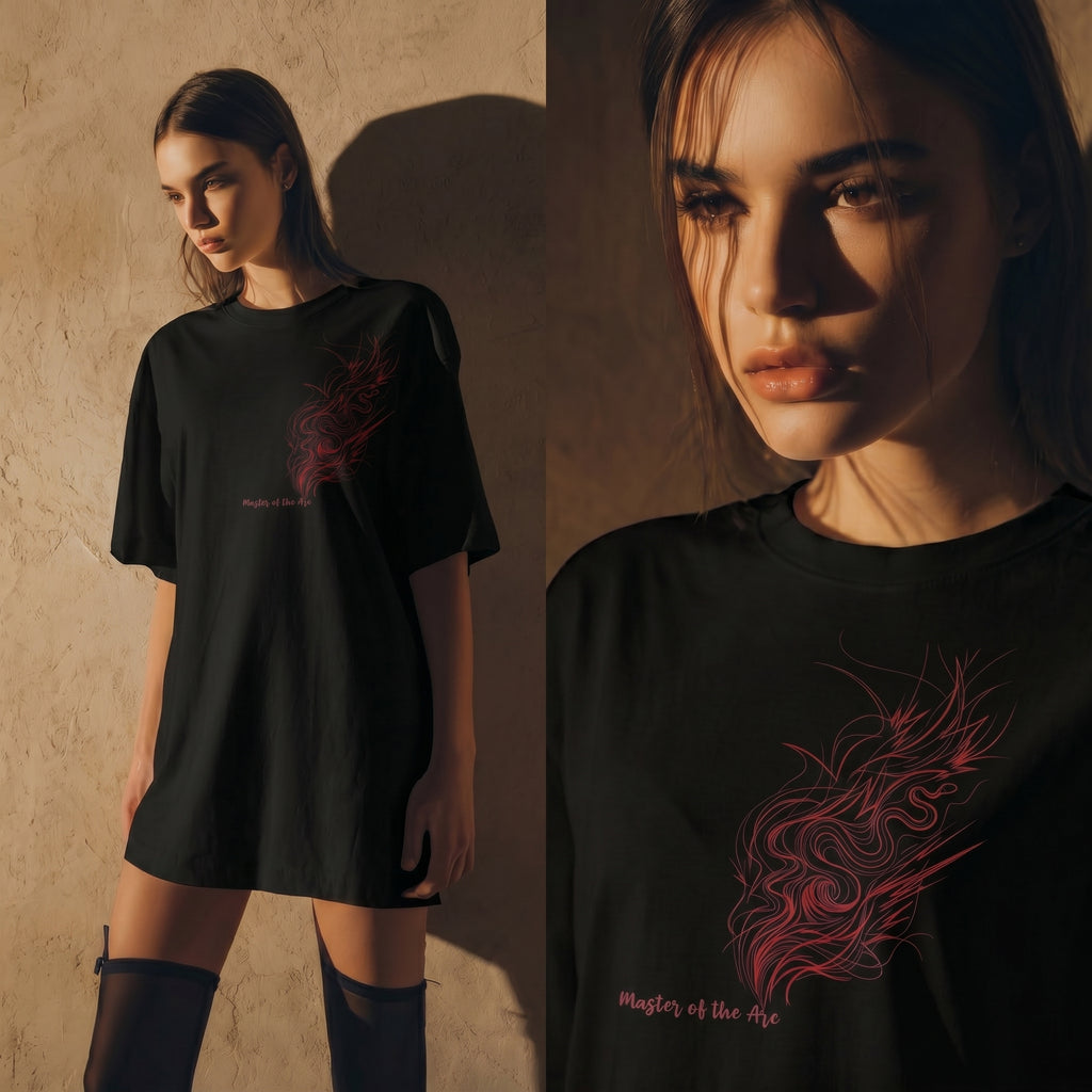 Master of the Arc Snake Motion T-Shirt – Abstract Line Art Tee for Conceptual Minimalist Predator Design