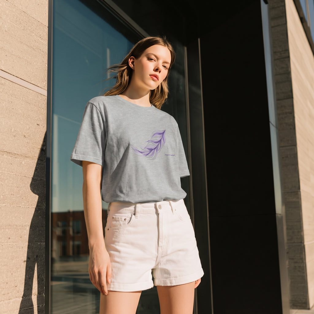 Shapes of Instinct Feather Graphic T-Shirt – Minimalist Abstract Line Art Tee for Conceptual Nature-Inspired Fashion