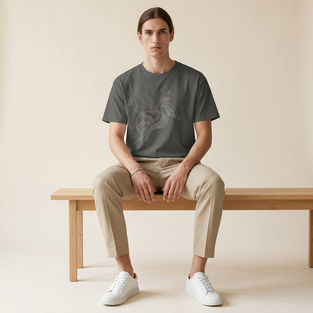 Abstract Wildlife Motion T-Shirt – Minimalist Animal-Inspired Line Art Graphic Tee