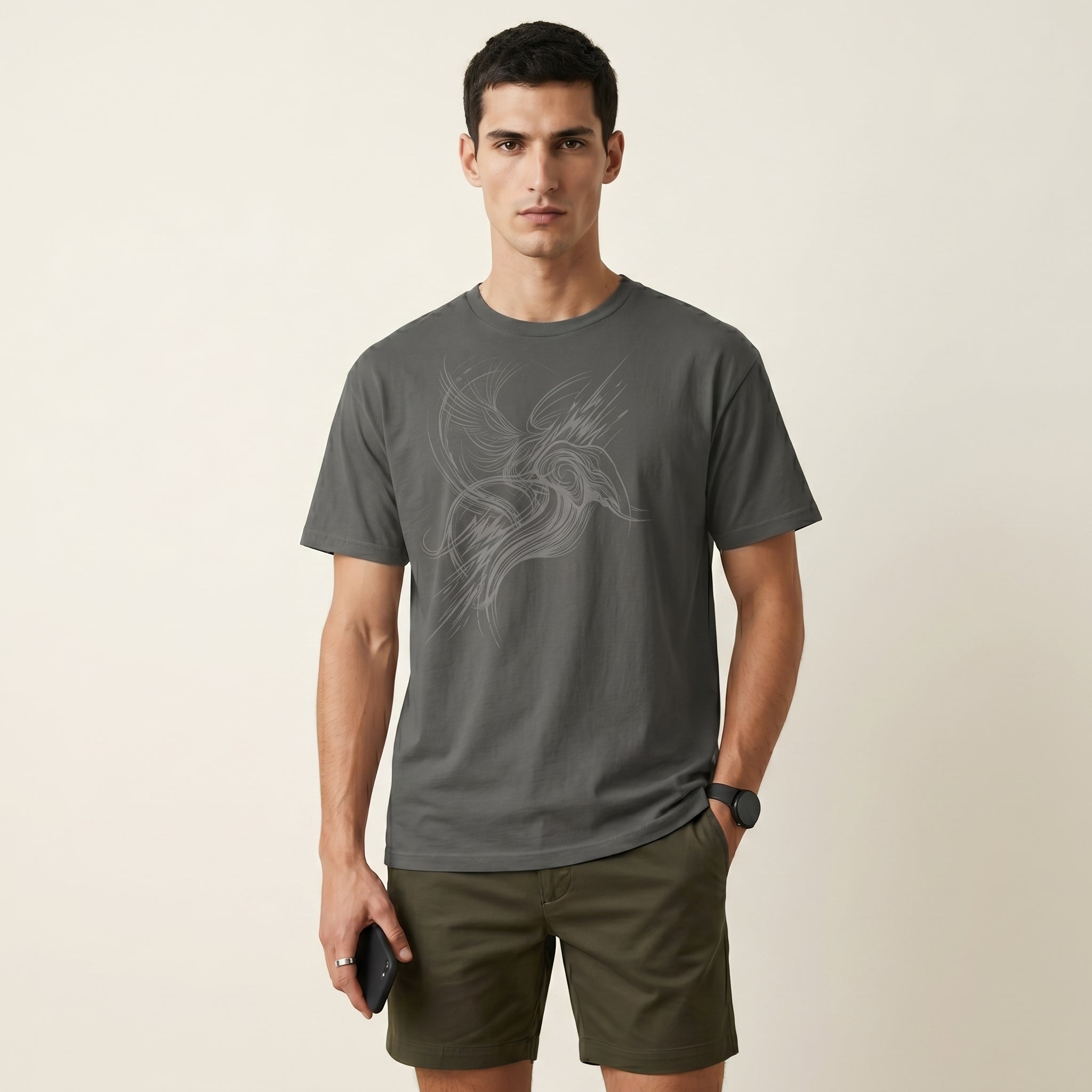 Abstract Wildlife Motion T-Shirt – Minimalist Animal-Inspired Line Art Graphic Tee