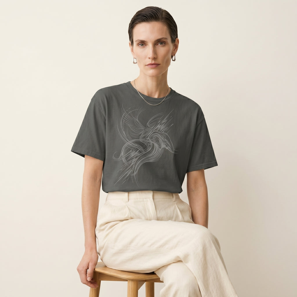 Abstract Wildlife Motion T-Shirt – Minimalist Animal-Inspired Line Art Graphic Tee