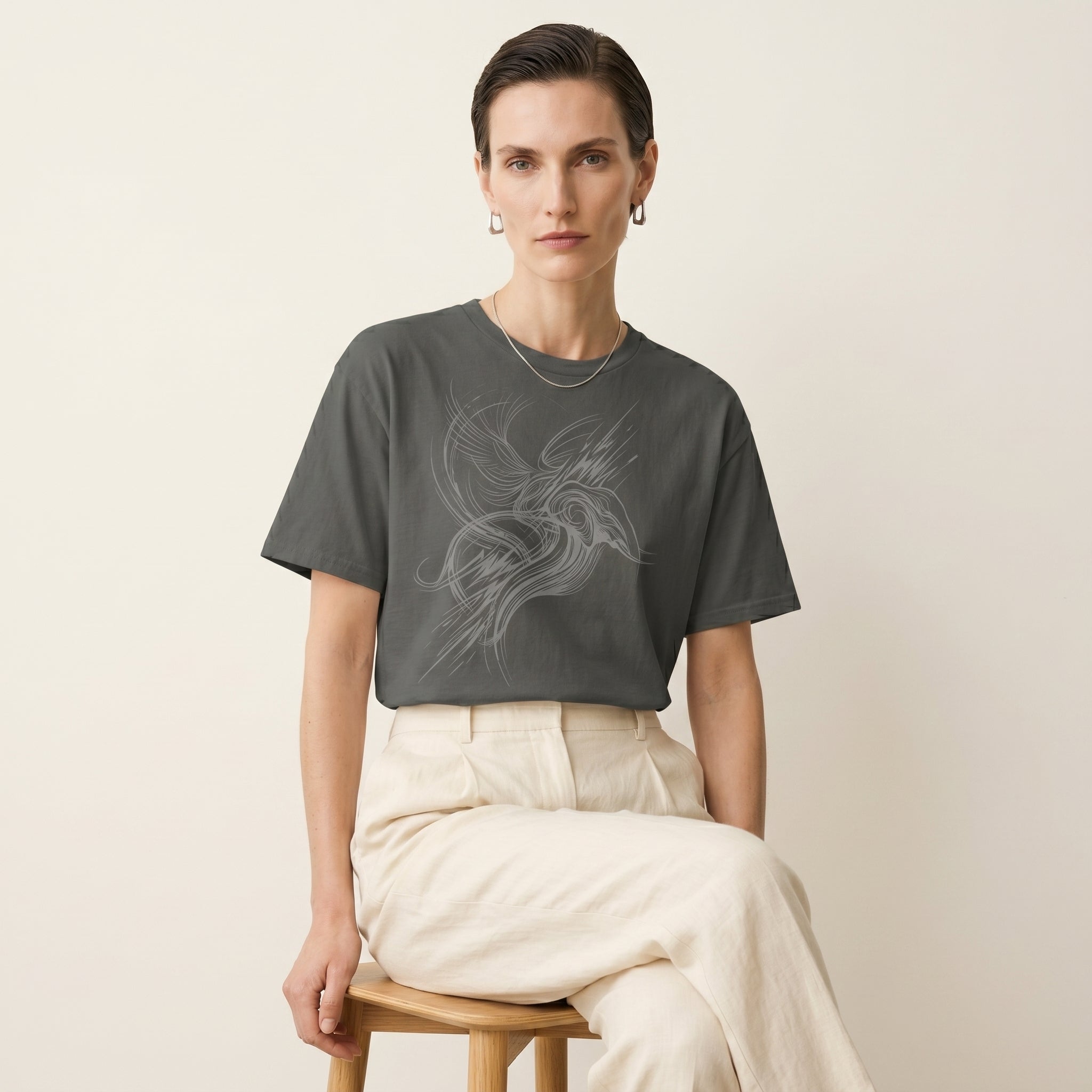 Abstract Wildlife Motion T-Shirt – Minimalist Animal-Inspired Line Art Graphic Tee