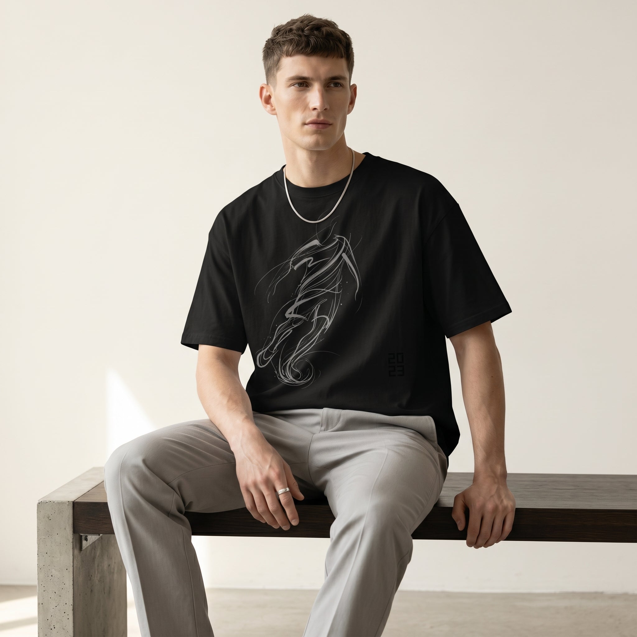 Master of the Arc Football T-Shirt – Abstract Dribble and Shot Motion Graphic Tee