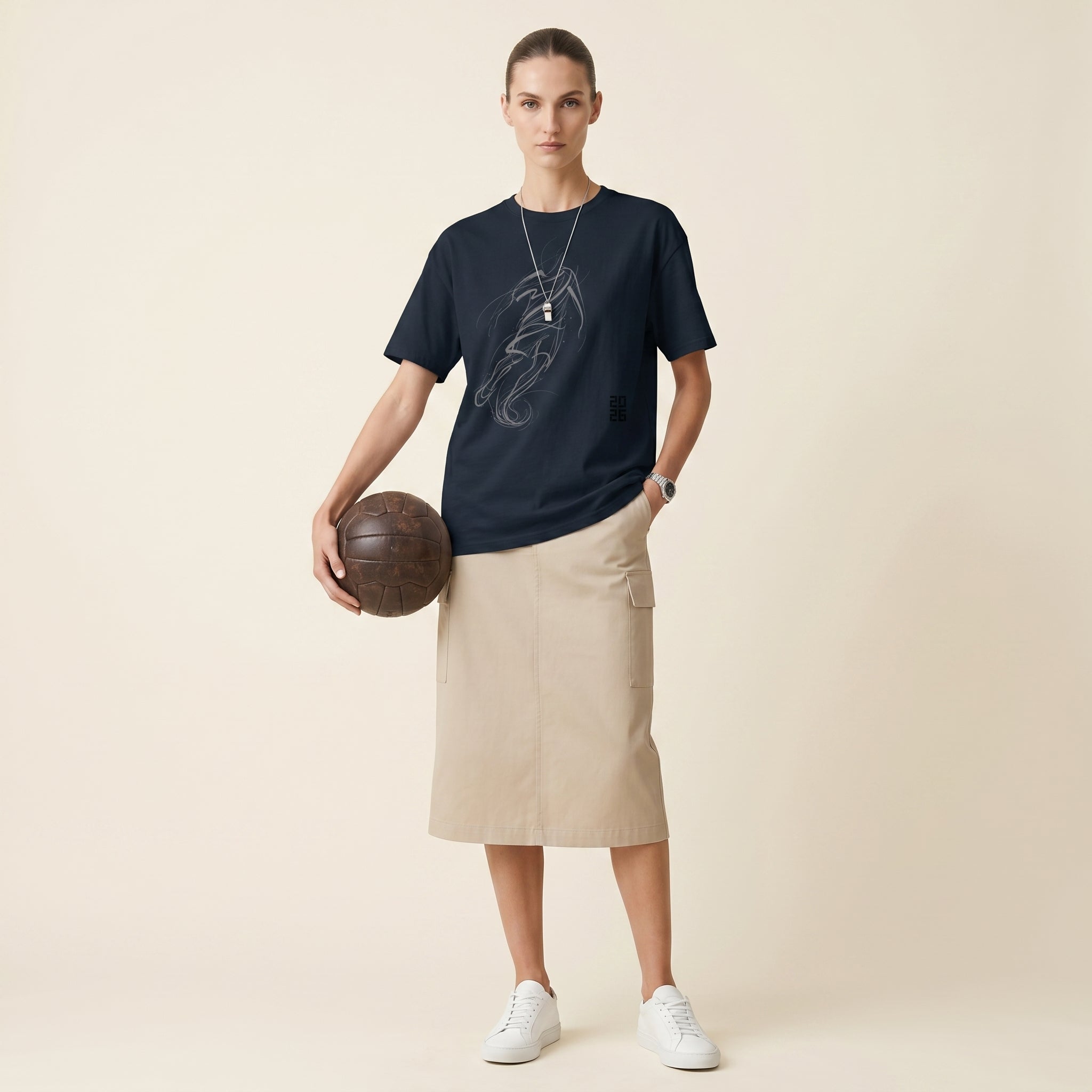 Master of the Arc Football T-Shirt – Abstract Dribble and Shot Motion Graphic Tee