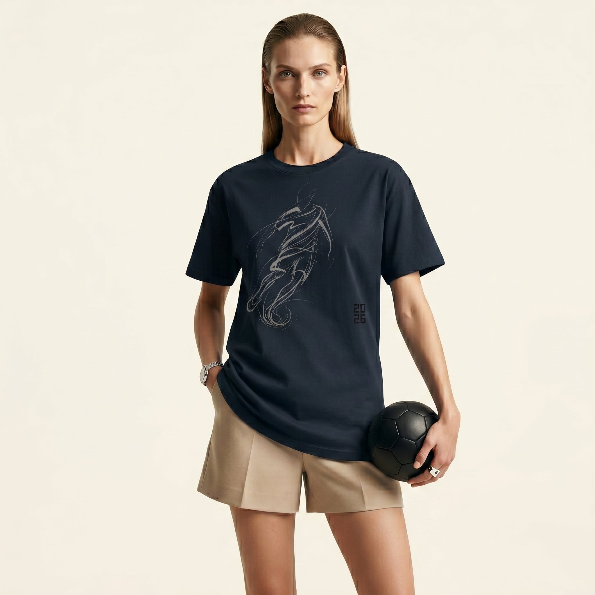 Master of the Arc Football T-Shirt – Abstract Dribble and Shot Motion Graphic Tee