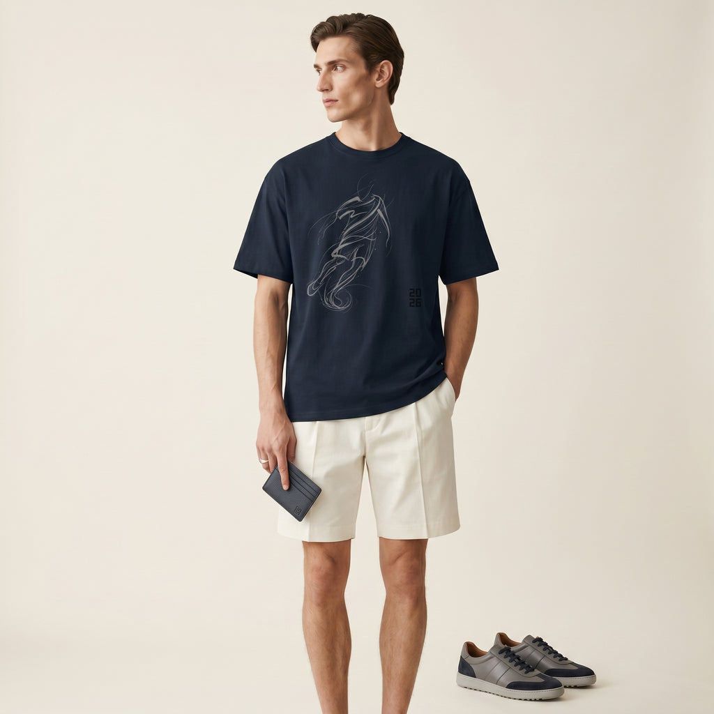Master of the Arc Football T-Shirt – Abstract Dribble and Shot Motion Graphic Tee
