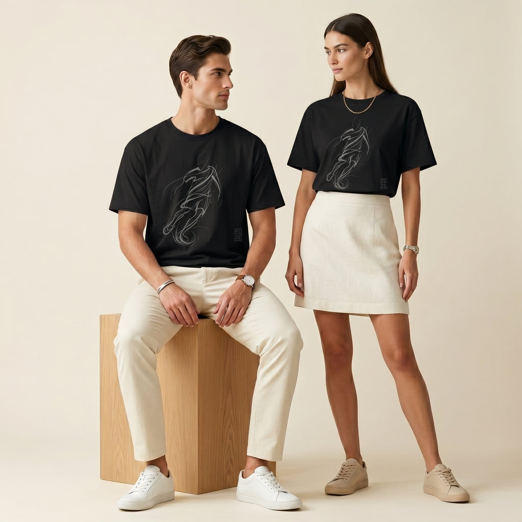 Master of the Arc Football T-Shirt – Abstract Dribble and Shot Motion Graphic Tee