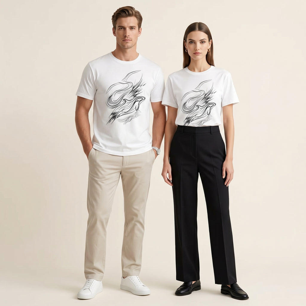 Abstract Animal Line Art T-Shirt – Minimalist Hidden Symbol Tee for Refined Artistic Style