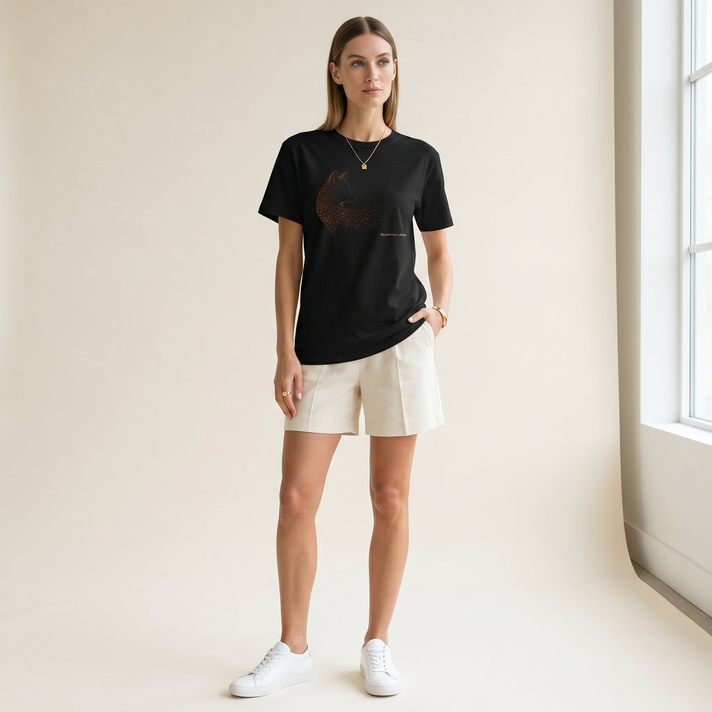 Absence Has a Shape Heavyweight T-Shirt – Dissolving Fox Graphic Tee for Quiet Luxury Aesthetic Minimalist Fashion
