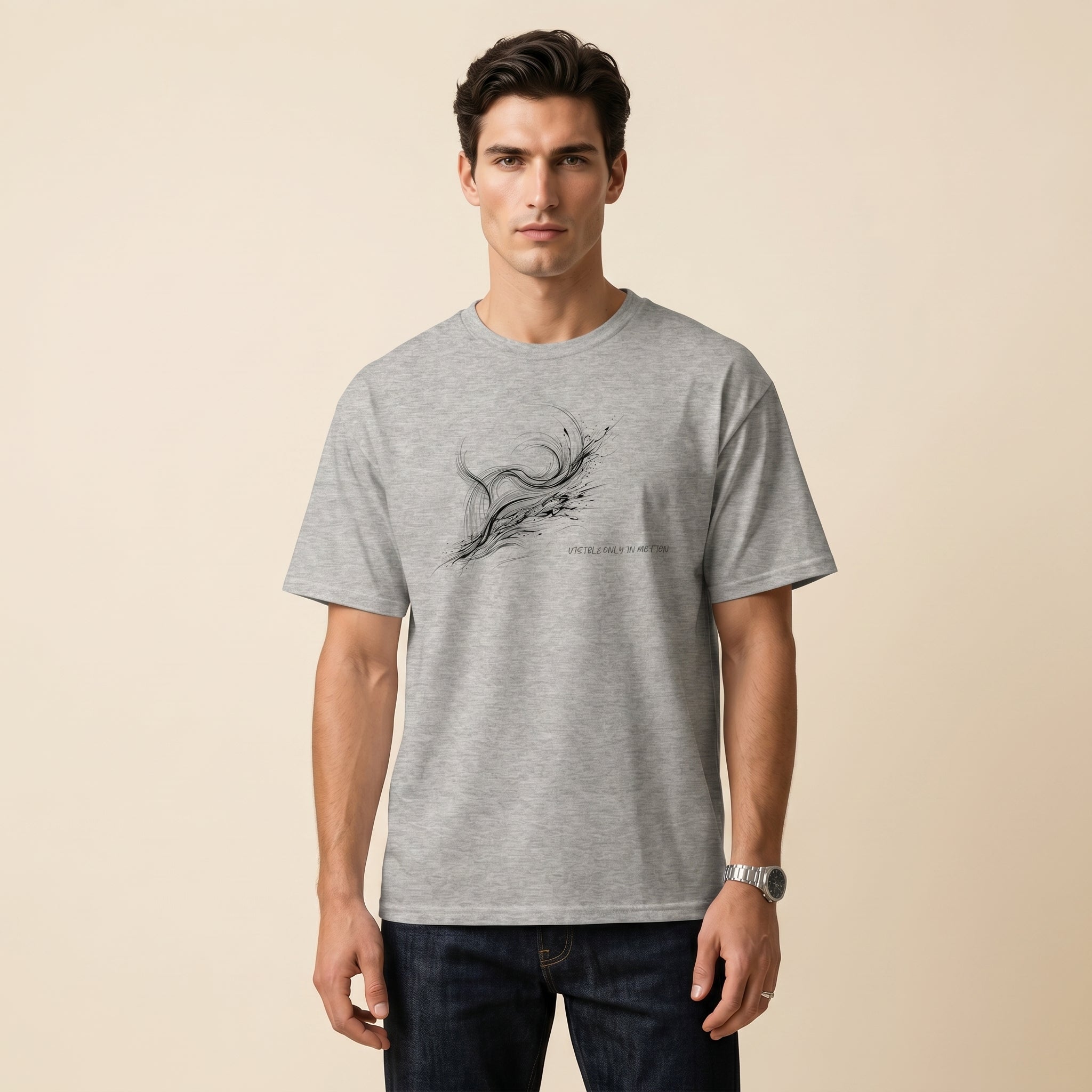 Visible Only in Motion Leopard T-Shirt – Abstract Line Art Wildlife Tee for Conceptual Minimalist Fashion