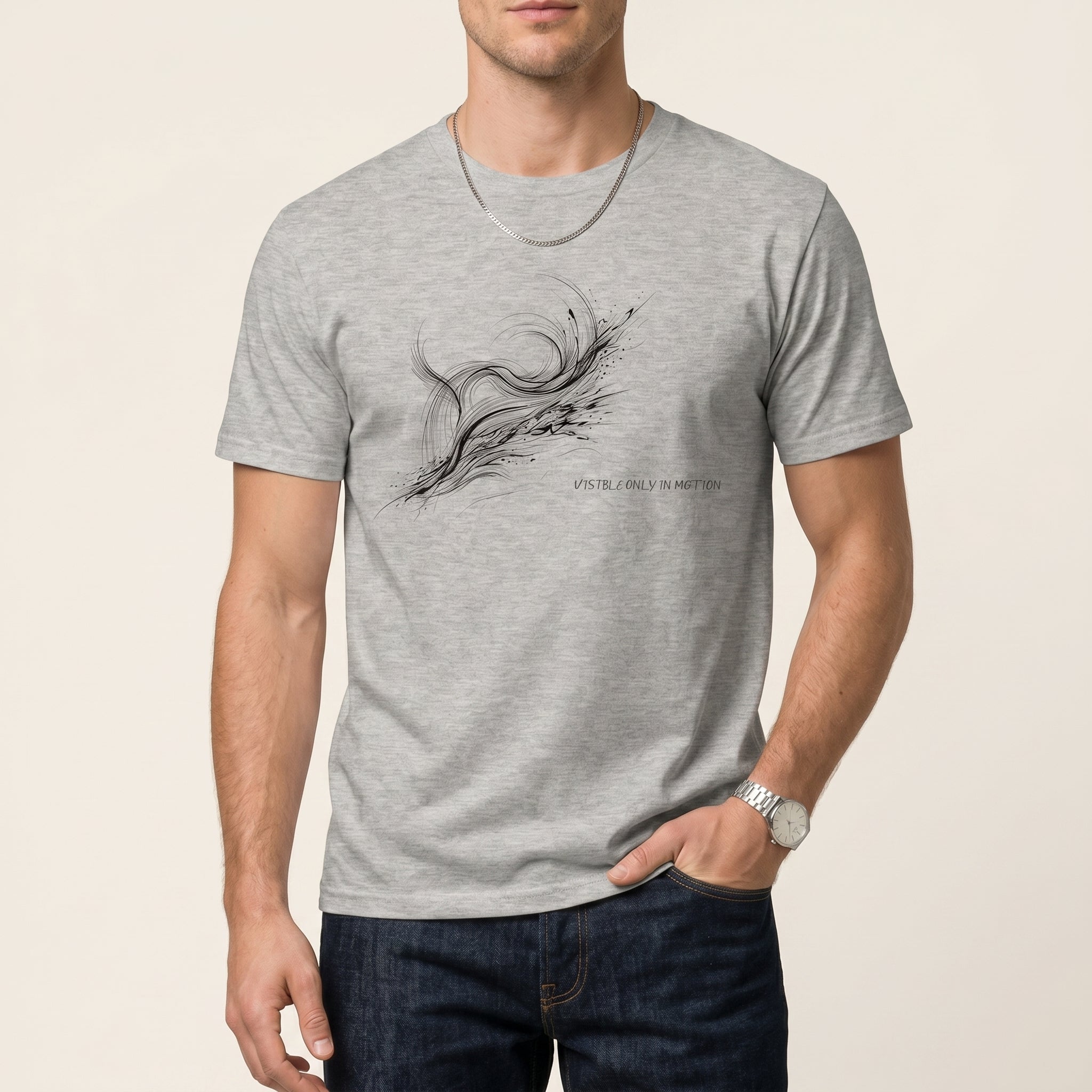 Visible Only in Motion Leopard T-Shirt – Abstract Line Art Wildlife Tee for Conceptual Minimalist Fashion