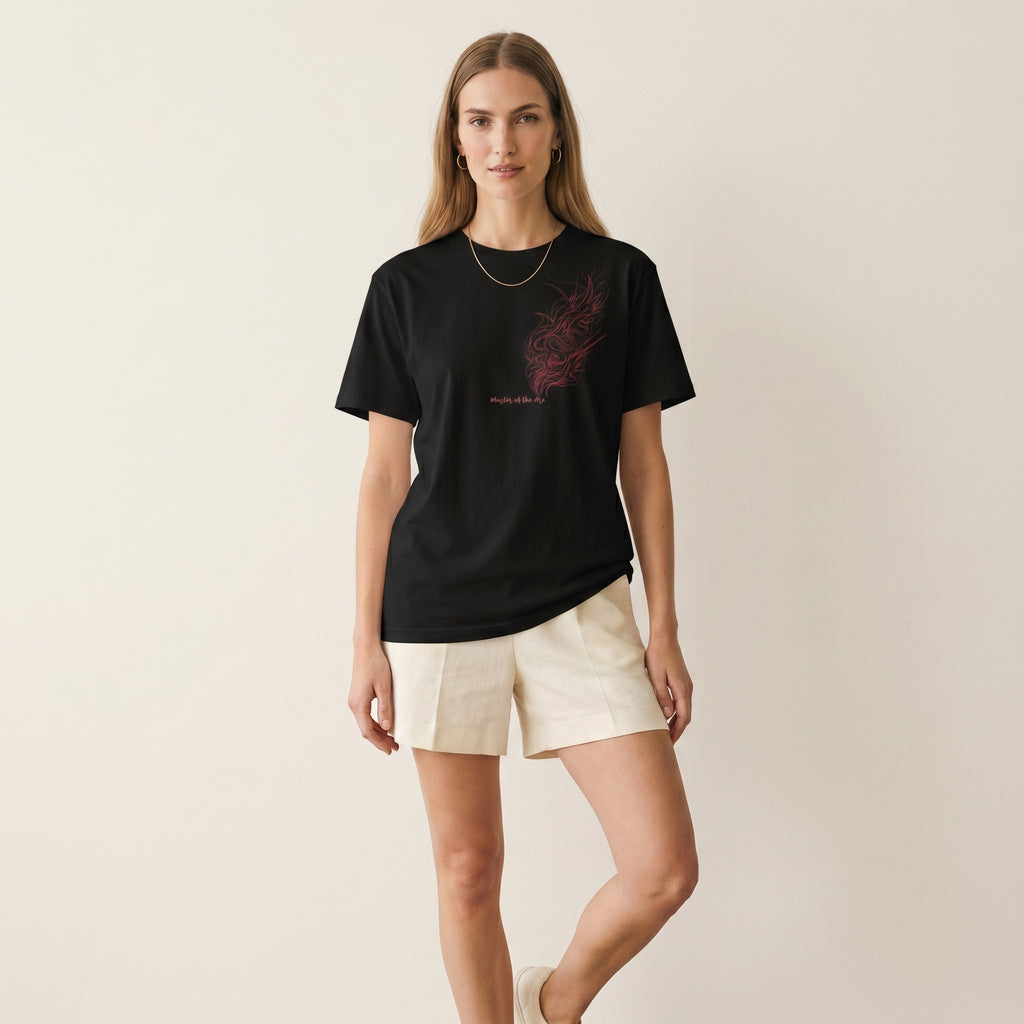 Master of the Arc Snake Motion T-Shirt – Abstract Line Art Tee for Conceptual Minimalist Predator Design