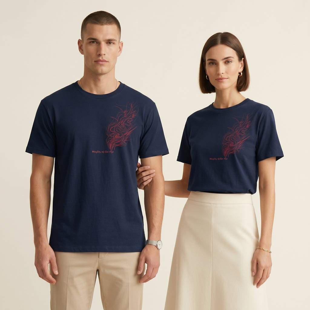 Master of the Arc Snake Motion T-Shirt – Abstract Line Art Tee for Conceptual Minimalist Predator Design