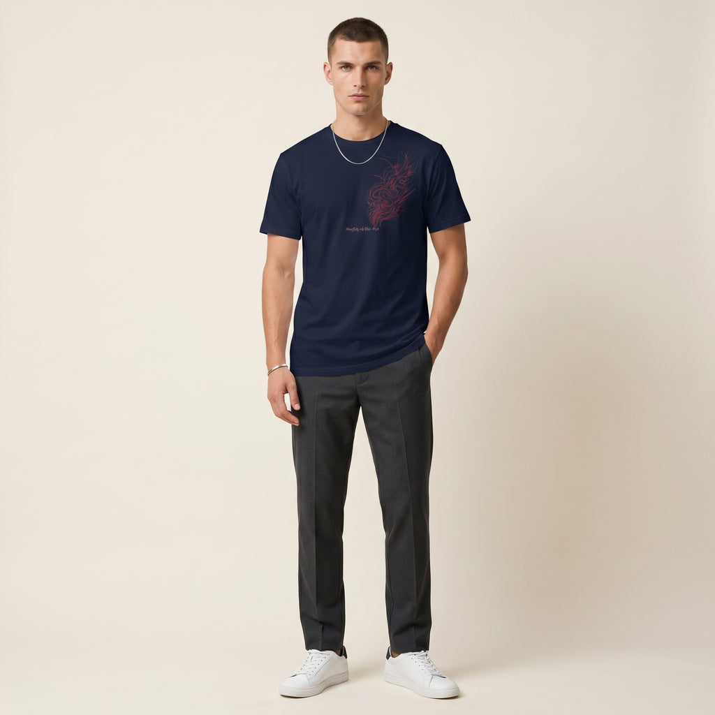 Master of the Arc Snake Motion T-Shirt – Abstract Line Art Tee for Conceptual Minimalist Predator Design