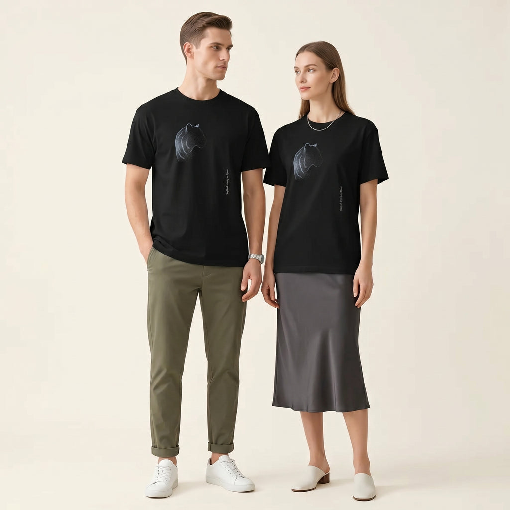 Instinct Leaves No Trace Tiger T-Shirt – Abstract Dissolving Wildlife Graphic Tee for Moody Aesthetic Minimalist Style
