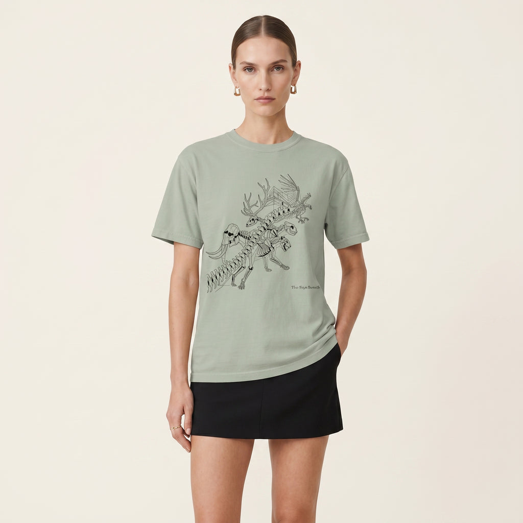 The Form Beneath – Abstract Wildlife Anatomy Graphic Tee for Conceptual Minimalist Style