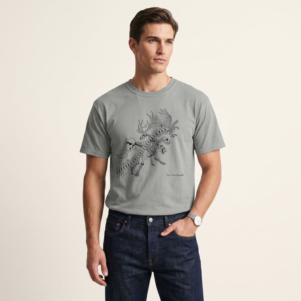 The Form Beneath – Abstract Wildlife Anatomy Graphic Tee for Conceptual Minimalist Style