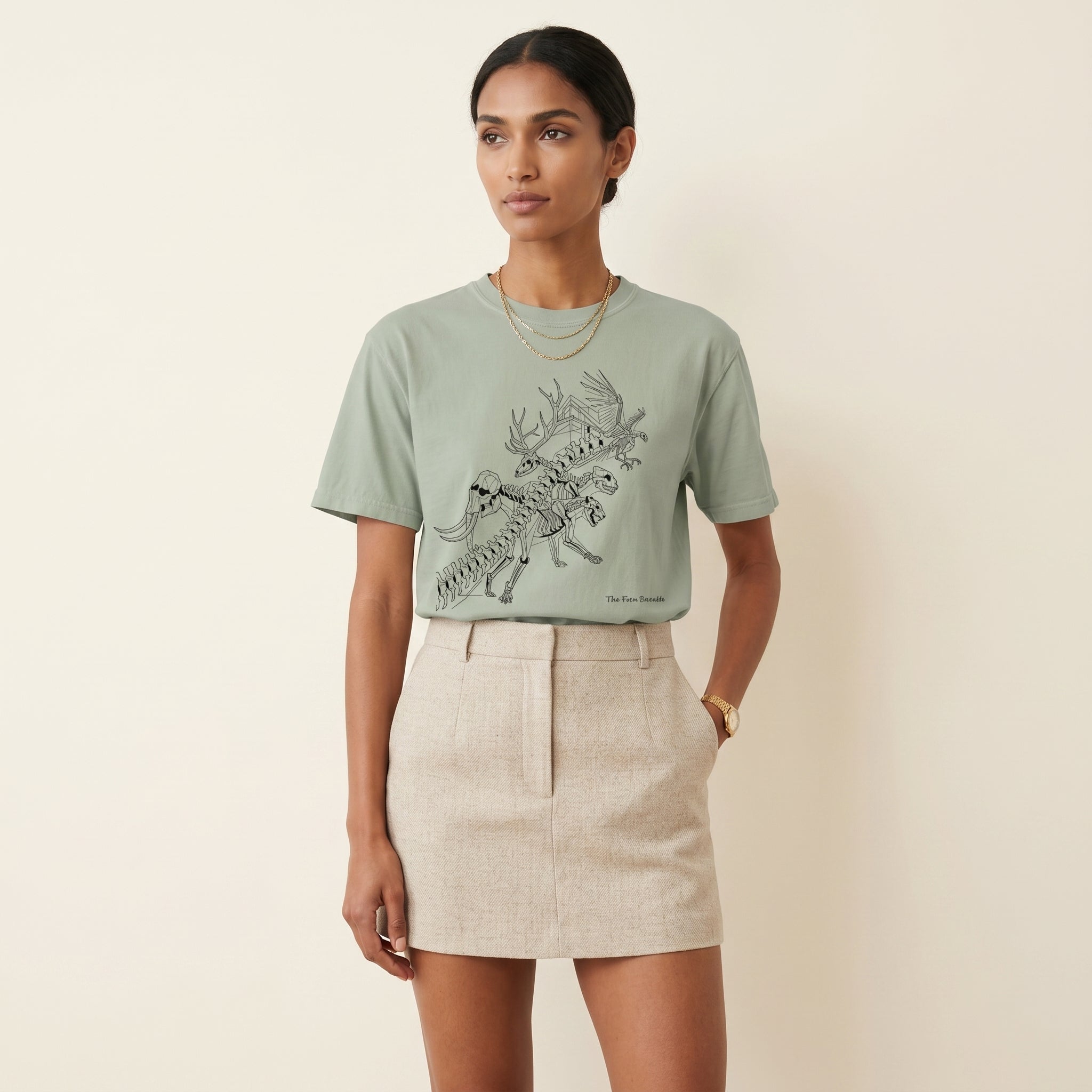 The Form Beneath – Abstract Wildlife Anatomy Graphic Tee for Conceptual Minimalist Style
