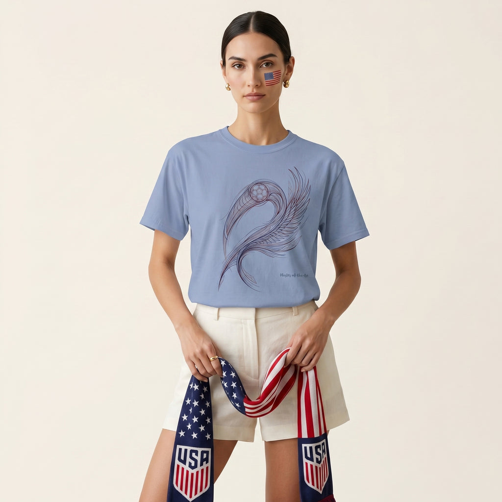 Master of the Arc – Abstract Bald Eagle Motion Directional Geometry Graphic Tee