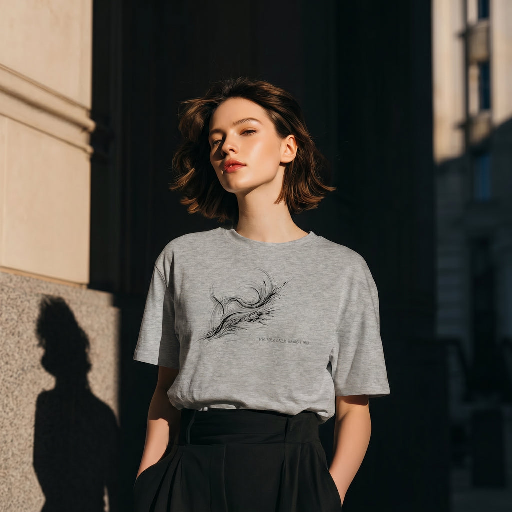 Visible Only in Motion Leopard T-Shirt – Abstract Line Art Wildlife Tee for Conceptual Minimalist Fashion