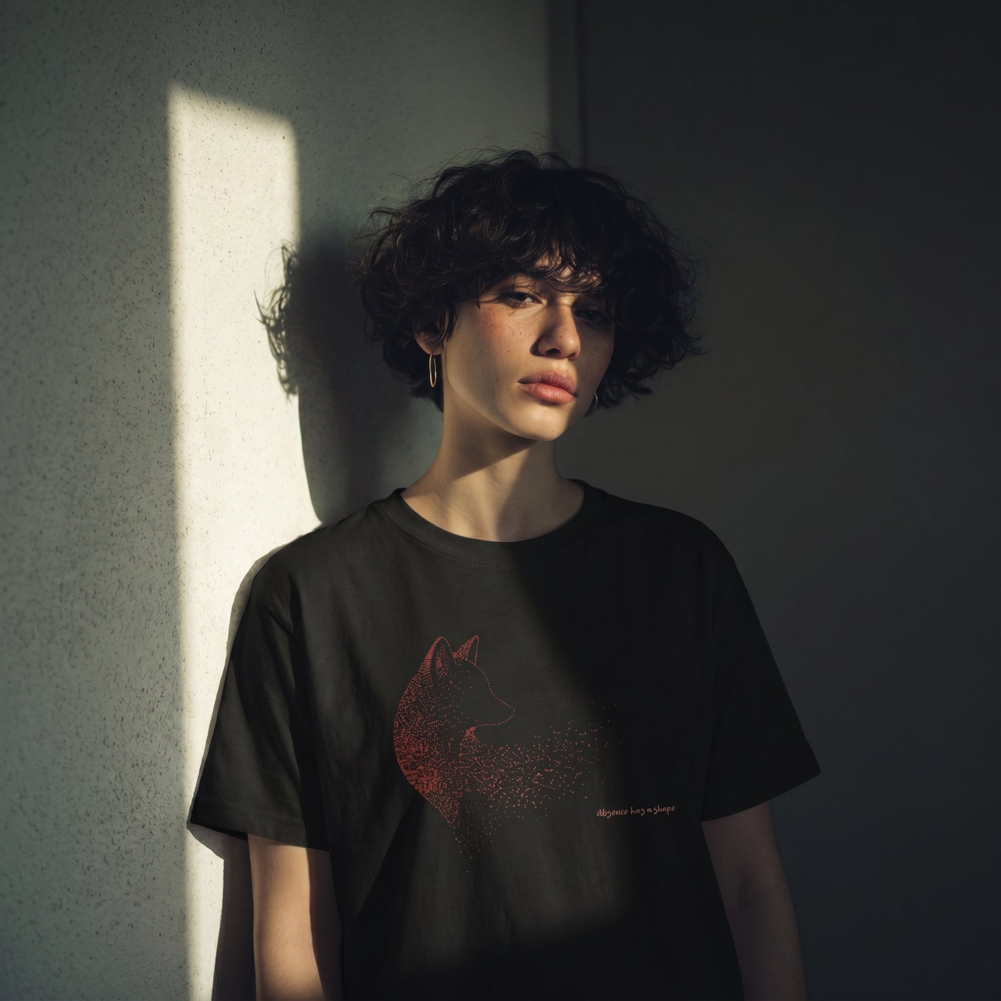 Absence Has a Shape Heavyweight T-Shirt – Dissolving Fox Graphic Tee for Quiet Luxury Aesthetic Minimalist Fashion