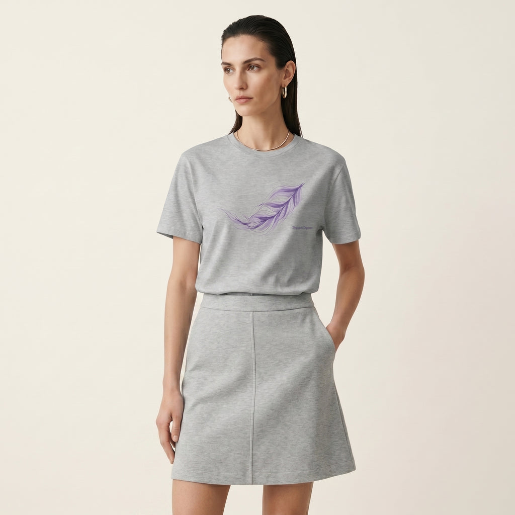 Shapes of Instinct Feather Graphic T-Shirt – Minimalist Abstract Line Art Tee for Conceptual Nature-Inspired Fashion
