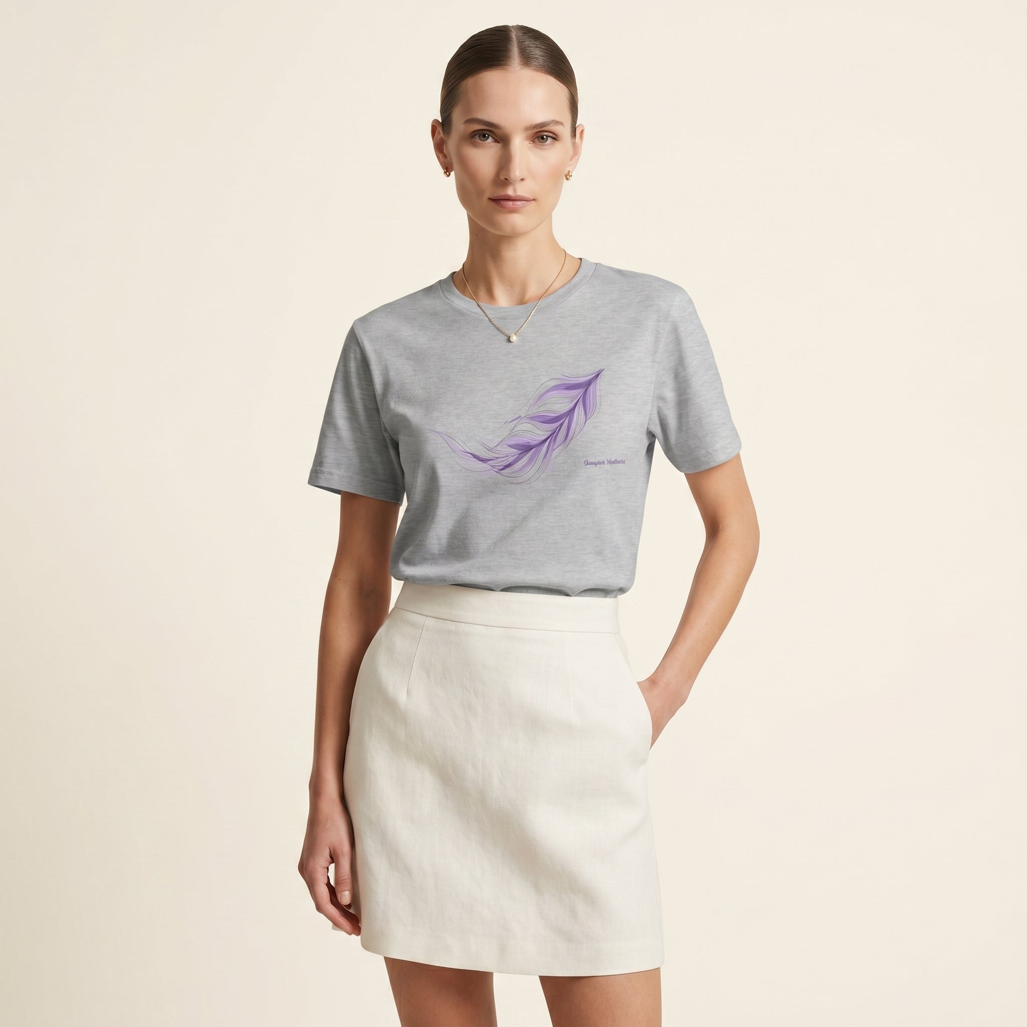 Shapes of Instinct Feather Graphic T-Shirt – Minimalist Abstract Line Art Tee for Conceptual Nature-Inspired Fashion