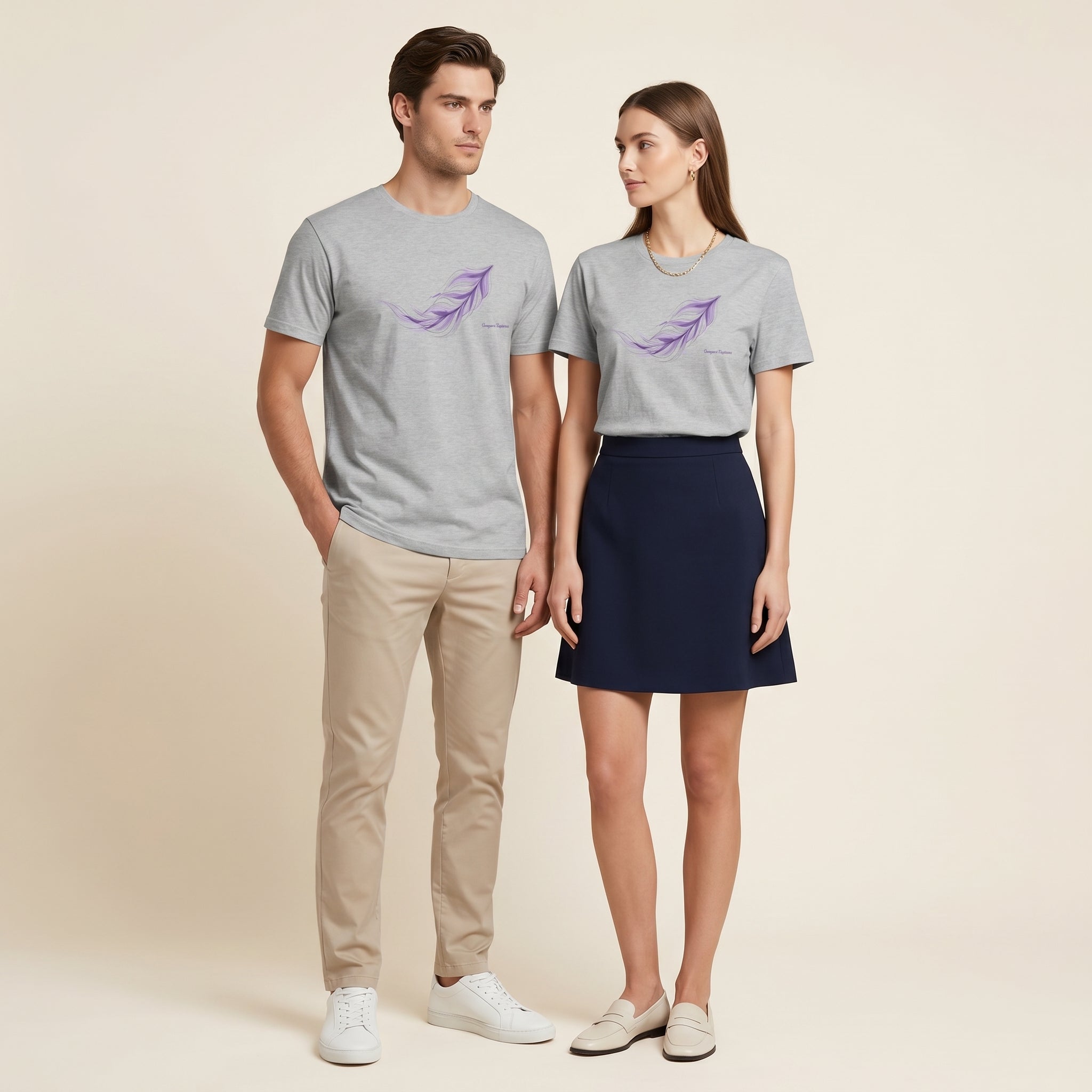 Shapes of Instinct Feather Graphic T-Shirt – Minimalist Abstract Line Art Tee for Conceptual Nature-Inspired Fashion