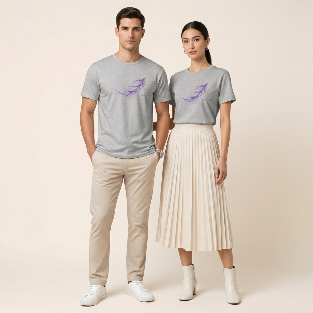 Shapes of Instinct Feather Graphic T-Shirt – Minimalist Abstract Line Art Tee for Conceptual Nature-Inspired Fashion