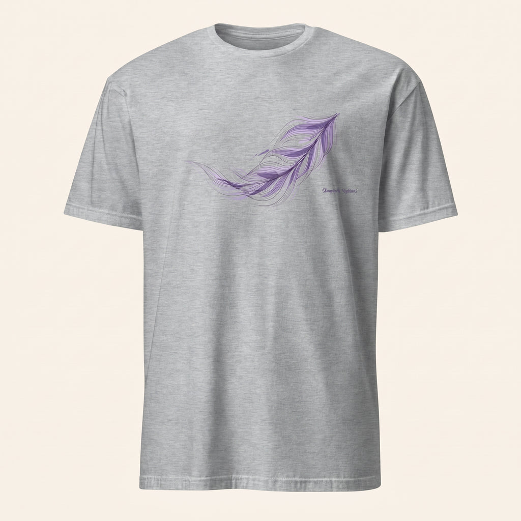 Shapes of Instinct Feather Graphic T-Shirt – Minimalist Abstract Line Art Tee for Conceptual Nature-Inspired Fashion