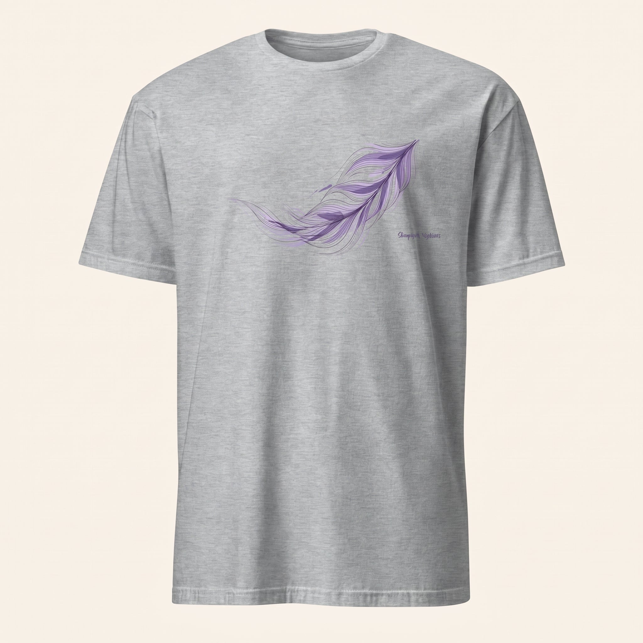 Shapes of Instinct Feather Graphic T-Shirt – Minimalist Abstract Line Art Tee for Conceptual Nature-Inspired Fashion