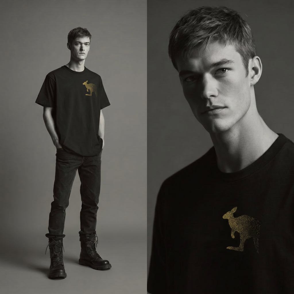 Dissolving Kangaroo - Abstract Wildlife Symbolic Fade Graphic Tee