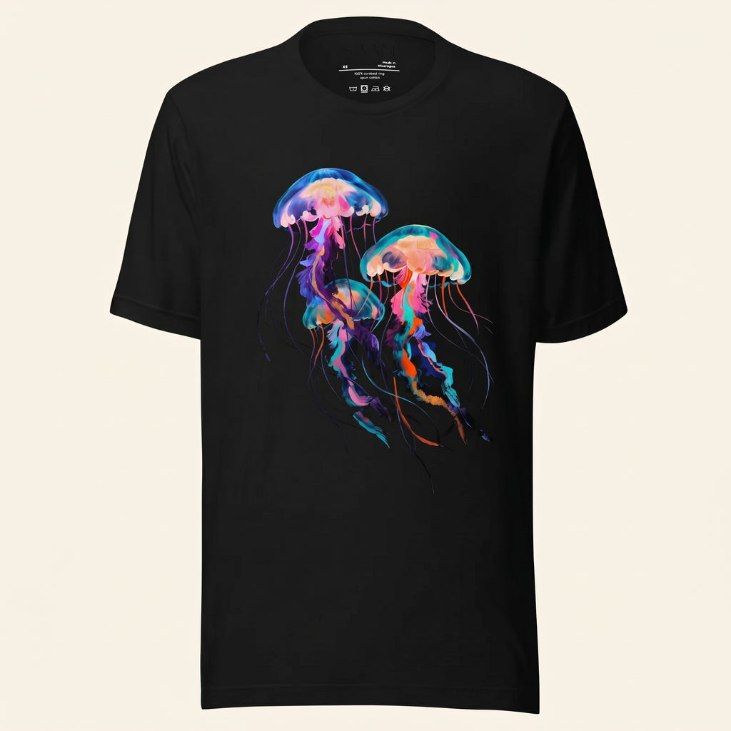 Minimalist Jellyfish Graphic T-Shirt – Ocean-Inspired Symbol Fashion for Calm Artistic Modern Style