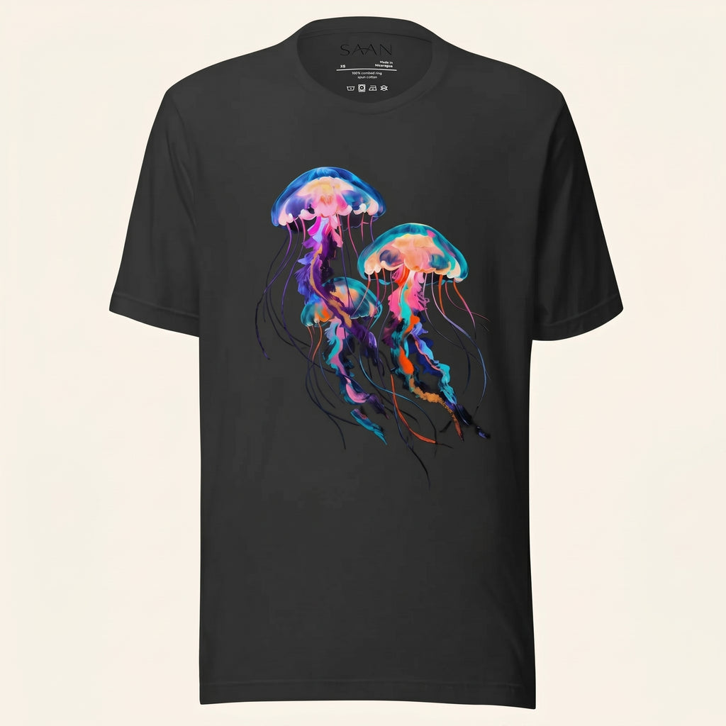 Minimalist Jellyfish Graphic T-Shirt – Ocean-Inspired Symbol Fashion for Calm Artistic Modern Style