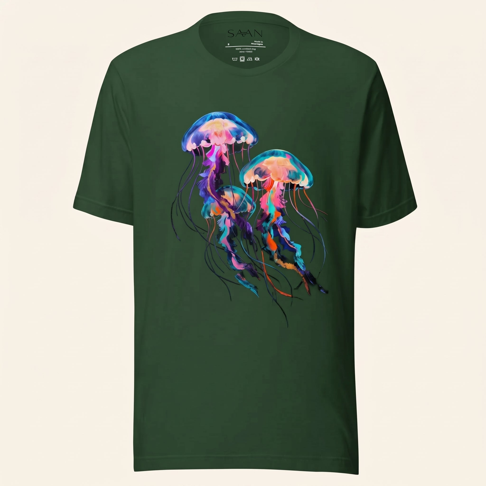 Minimalist Jellyfish Graphic T-Shirt – Ocean-Inspired Symbol Fashion for Calm Artistic Modern Style