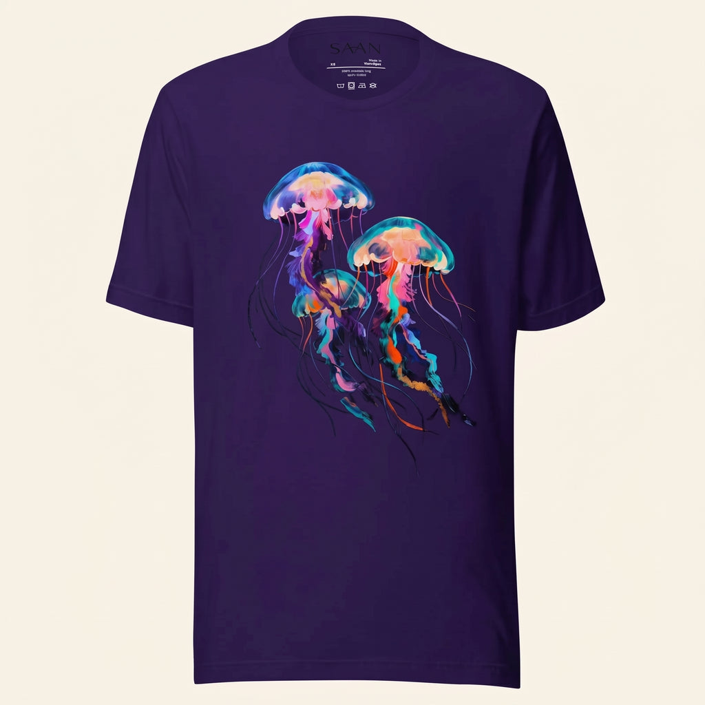 Minimalist Jellyfish Graphic T-Shirt – Ocean-Inspired Symbol Fashion for Calm Artistic Modern Style